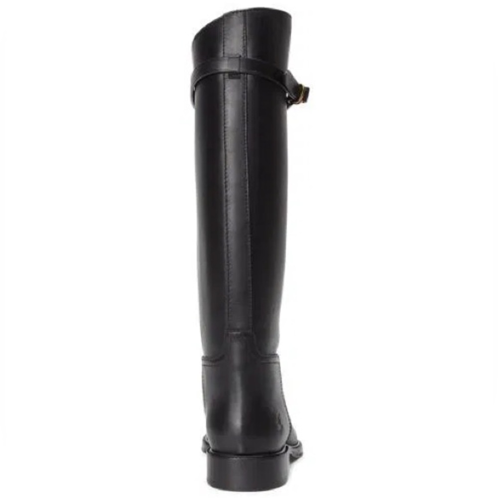 Polo Ralph Lauren Calfskin Tall Riding Boots, Black Leather, Size 8.5 - Picture 2 of 10